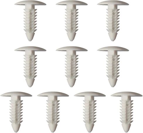 10 PCS License Plate Plugs for Holes, Waterproof Anti-Aging Rivet Barbed Roof Trim Clips, Bumper Shield Mudguard Liner Push Pin Retaining Clips, Universal for Most Vehicles (White) in Kuwait