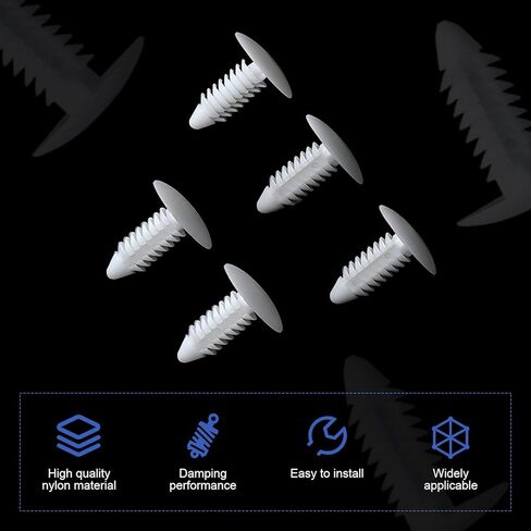 10 PCS License Plate Plugs for Holes, Waterproof Anti-Aging Rivet Barbed Roof Trim Clips, Bumper Shield Mudguard Liner Push Pin Retaining Clips, Universal for Most Vehicles (White) in Kuwait