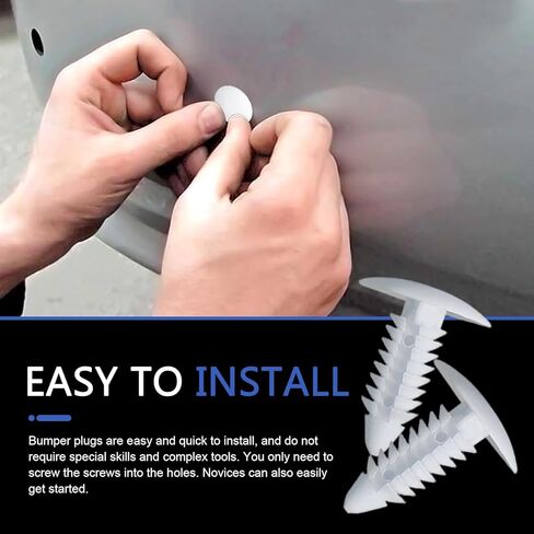 10 PCS License Plate Plugs for Holes, Waterproof Anti-Aging Rivet Barbed Roof Trim Clips, Bumper Shield Mudguard Liner Push Pin Retaining Clips, Universal for Most Vehicles (White) in Kuwait
