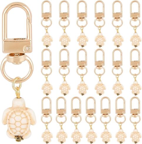 CRASPIRE 20Pcs Sea Turtle Key Chain Set Small Ocean Animal Pendant Bulk Summer Keychain Turquoise Inspirational Turtles Charm Keychains Decoration for DIY Car Keyrings Party Favors Gift Handbag in Saudi Arabia
