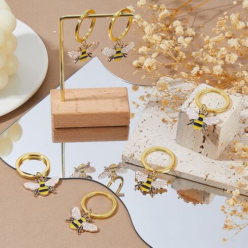 SUPERFINDINGS 20PCS Bees Keyrings Bee Keychains Honey Bee Charm Keychain Cute Bees Key Rings Alloy Enamel Animals Keychain for Bags Pouch Purse Keys Pet Collar Decor, 4.3cm/1.7" in Saudi Arabia