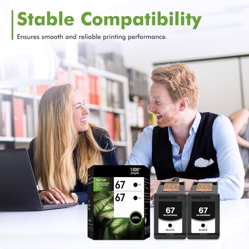67 67XL Black Ink Cartridges Replacement for HP 67 XL Black Ink Cartridges Work for Deskjet 2855e 2755e 2700 2800e Envy 6055e 6000 6400 6455e Deskjet 4255e 4155e 2700e 2852e 2800 2827e Printer 2-Pack in Kuwait