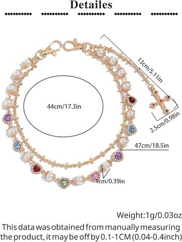 Silver Gold Cross Pants Chain for Men Pocket Chain for Pants Dainty Trendy Pearl Jean Chains for Women Colorful Heart Rhinestone Biker Jean Chains Punk Hip Jewelry Party Music Festival Accessories in Saudi Arabia