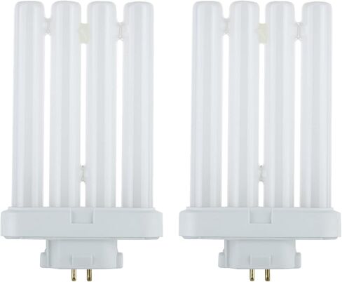 Diodesy- FML27 Compact Fluorescent Light Bulb with Quad Tubes Plug-in 4-Pin GX10q4 Base 27W 3000K Soft White 1500 Lumens Pack of 6- Replacement for Desk Office Reading Table & Magnifying Lamps in Kuwait
