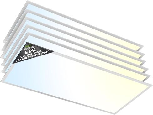 OKQ 2x4 LED Flat Panel Light Drop Ceiling Office Fixture, 30/40/50W Selectable, 5000K 5CCT Switchable, 0-10V Dimmable, 24x48 Inch LED Flush Mount Ceiling Light, ETL Listed 4 Pack in Saudi Arabia