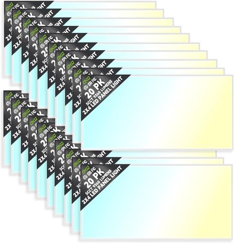 OKQ 2x4 LED Flat Panel Light Drop Ceiling Office Fixture, 30/40/50W Selectable, 5000K 5CCT Switchable, 0-10V Dimmable, 24x48 Inch LED Flush Mount Ceiling Light, ETL Listed 4 Pack in Saudi Arabia