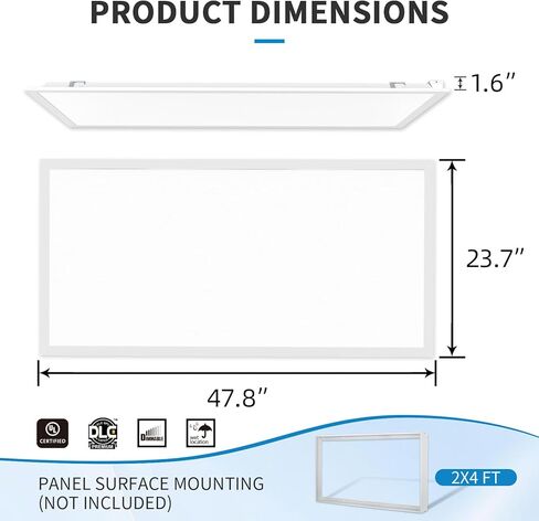 mw 24 حزمة 2x4 LED لوحة مسطحة ضوء جبل، 3500K/4000K/5000K قابلة للتحديد، 30/40/50W، 5500LM، 0-10V تجاري قابل للتعتيم 2x4 Led Drop Ceiling Light للمكتب والمدرسة وUL وDLC مدرج in Kuwait