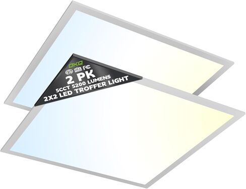 OKQ 2x4 LED لوحة مسطحة ضوء السقف المكتبي، 30/40/50W قابلة للتحديد، 5000K 5CCT قابلة للتحويل، 0-10V عكس الضوء، 24x48 بوصة LED مصباح السقف المتساطح، ETL المدرجة 4 حزمة in Kuwait