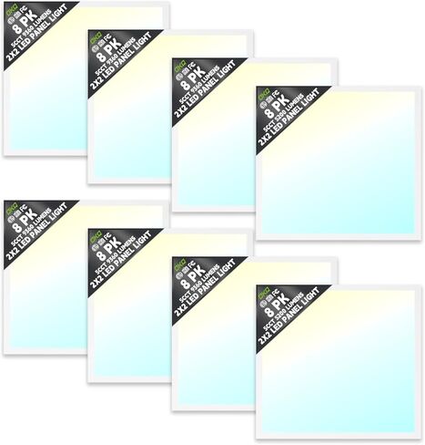 OKQ 2x4 LED Flat Panel Light Drop Ceiling Office Fixture, 30/40/50W Selectable, 5000K 5CCT Switchable, 0-10V Dimmable, 24x48 Inch LED Flush Mount Ceiling Light, ETL Listed 4 Pack in Saudi Arabia