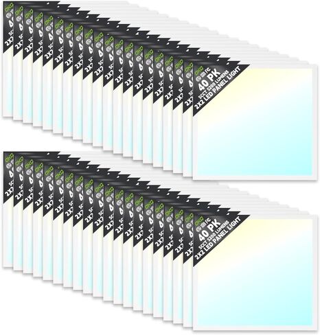 OKQ 2x4 LED Flat Panel Light Drop Ceiling Office Fixture, 30/40/50W Selectable, 5000K 5CCT Switchable, 0-10V Dimmable, 24x48 Inch LED Flush Mount Ceiling Light, ETL Listed 4 Pack in Saudi Arabia
