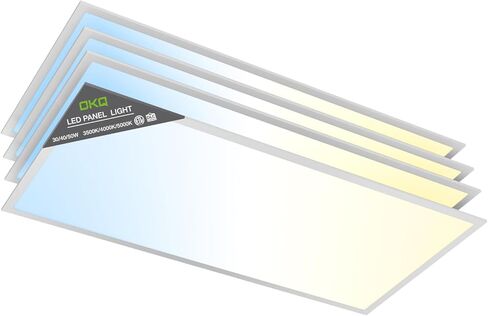 OKQ 2x4 LED Flat Panel Light Drop Ceiling Office Fixture, 30/40/50W Selectable, 5000K 5CCT Switchable, 0-10V Dimmable, 24x48 Inch LED Flush Mount Ceiling Light, ETL Listed 4 Pack in Saudi Arabia