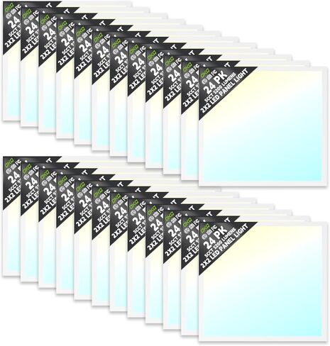 OKQ 2x4 LED Flat Panel Light Drop Ceiling Office Fixture, 30/40/50W Selectable, 5000K 5CCT Switchable, 0-10V Dimmable, 24x48 Inch LED Flush Mount Ceiling Light, ETL Listed 4 Pack in Saudi Arabia