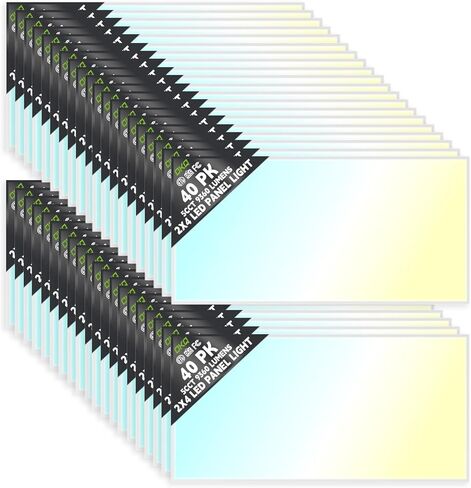 OKQ 2x4 LED Flat Panel Light Drop Ceiling Office Fixture, 30/40/50W Selectable, 5000K 5CCT Switchable, 0-10V Dimmable, 24x48 Inch LED Flush Mount Ceiling Light, ETL Listed 4 Pack in Saudi Arabia