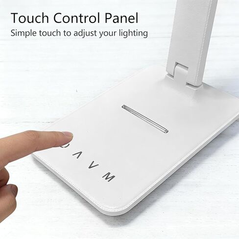 LED Desk Lamp with USB Charging Port, 5 Color Modes & 5 Brightness Levels, Eye-Caring Dimmable Touch Control Table Lamp, Adjustable Foldable Arm, USB-C Powered Desk Light for Study, Office, Bedroom in Saudi Arabia