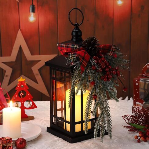 Christmas Decorations Christmas Lantern, Christmas Decorative Candle Lantern, 14 Inch Outdoor Candle Lantern Indoor Home Table Fireplace Farmhouse Decorations, Holiday Xmas Gifts in Saudi Arabia