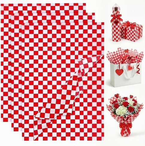 HEYPLACE 100 ورقة من المناديل الورقية باللونين الأبيض والأسود، مقاس 14 × 20 بوصة، ورق تغليف الهدايا الجاموس منقوشة لتزيين حفلات أعياد الميلاد والهالوين والذكرى السنوية لحفلات الزفاف in Kuwait