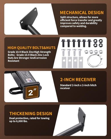 Class 3 Trailer Hitch 2-Inch Receiver Compatible with Chevy Trax 2024–2025 &Buick Envista 2024–2025 | 2,000 lbs GTW / 200 lbs TW in Kuwait