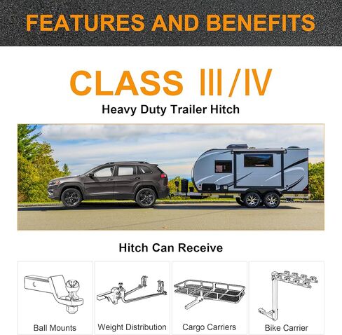 Autekcomma Class 3 Trailer Hitch, Compatible with Toyota Grand Highlander 2024 2025, Lexus TX 350, 500h, 500h+ 2024-2026, Tow Hitch 2-Inch Receiver, Multi-Fit Hitch to Receive Ball Mount. Black 13519 in Kuwait