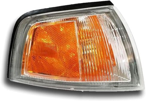 Right Passenger Signal Parking Light Assy Bulbs for Mitsubishi for Mirage DE/LS 1997-2002 1157Na (Orange)-Bulb Shape Code Chrome (Crystal)-Housing Clear W/Amber-Lens 12 V in Kuwait