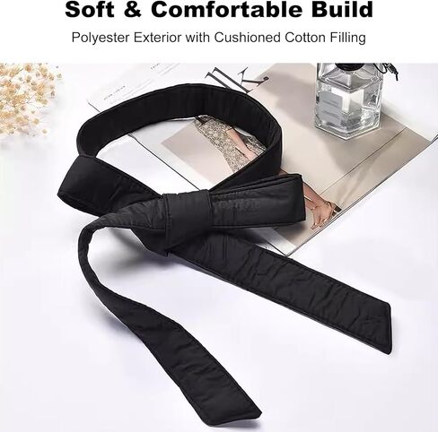 معطف حزام منتفخ وشاح الخصر استبدال حزام القطن لخندق الصوف سترة رداء أسود حزام الدس ملحق المرأة الشتاء سترة على الجليد ملابس خارجية in Kuwait