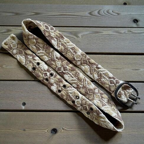 Peruvian Embroidered Flower Wool Belt, Hand Embroidered - Sandstone Meadow in Saudi Arabia
