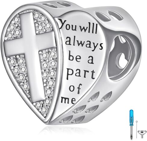 Cross Cremation Charm for Ashes 925 Sterling Silver Cross Urn Beads for Bracelets Keepsake Memory Jewelry for Women in Saudi Arabia