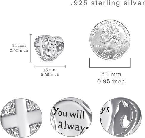 Cross Cremation Charm for Ashes 925 Sterling Silver Cross Urn Beads for Bracelets Keepsake Memory Jewelry for Women in Saudi Arabia
