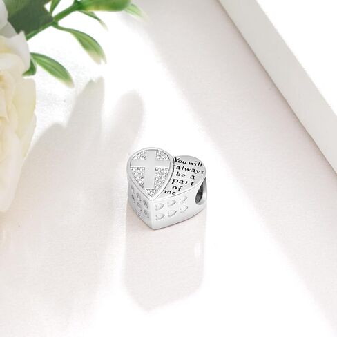 Cross Cremation Charm for Ashes 925 Sterling Silver Cross Urn Beads for Bracelets Keepsake Memory Jewelry for Women in Saudi Arabia