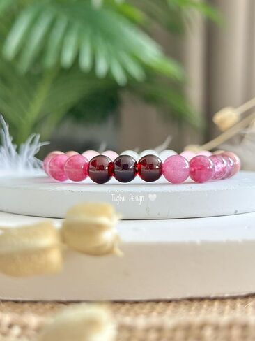 سلة عيد الفصح الحشوات الحب سوار الكريستال الطاقة للنساء العقيق، الكوارتز، الكوارتز الوردي، هدايا حجر القمر الرودونيت لأساسيات حشو بيض عيد الفصح، عيد ميلاد، شفاء سوار الأحجار الكريمة هدية لها in Kuwait