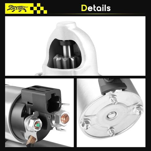 Oktiger New Starter Motor Fit for Hyundai Sonata 2011-2014, Santa Fe Sport 2013-2014, Tucson 2011-2015, for Kia Optima 2012-2015, Forte 2011-2013 L4 2.0L 2.4L 12V 1.2KW, OE:361002G200, 6974N (All New) in Kuwait