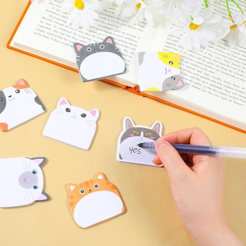 12Pack Cat Sticky Notes 360 Sheets Cat Note Pads Self Adhesive Fun Cartoon Sticky Note Pad for Valentines Veterinary Office School Tab Party Supplies in Saudi Arabia
