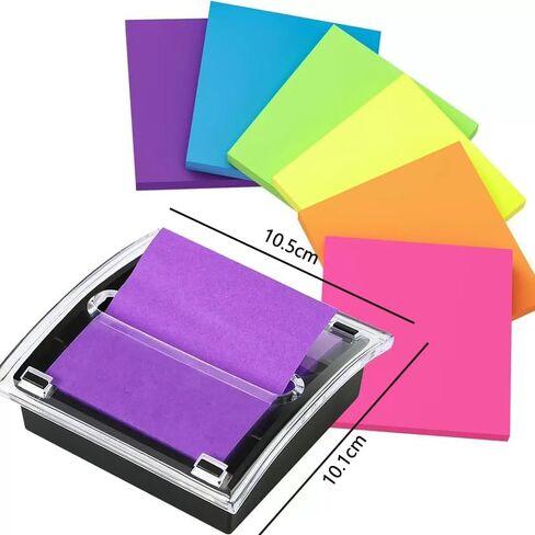 Pop Up Sticky Note Dispenser (3x3 Inch) - Transparent Top & Black Base, Post It Note Holder for School/Office/Home/Store in Kuwait