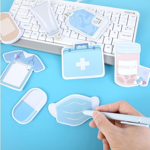 8 عبوات من دفاتر ملاحظات لاصقة صغيرة للممرضات ذات طابع طبي مضحك، دفاتر ملاحظات ذاتية اللصق لأطباء التمريض وتقدير موظفي المستشفى، تقدم مدمجة ومريحة لتدوين الملاحظات أثناء التنقل in Saudi Arabia