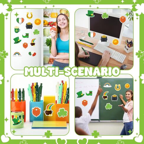 48 Pcs St. Patrick's Day Sticky Notes and Pens Bulk for Kids Classroom Gifts Appreciation Gifts 24 Irish Theme Ballpoint Pens 24 Green Lucky Sticky Notes for Office, Irish Festival for Coworkers in Kuwait