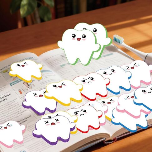 6 Set Dental Assistant Sticky Notes 2.36 x 3.07 inch Tooth Shaped Memoeo Pad 300 Page Nurse Practitioner Tools Funny Dental Hygienist Team Office Clinic Stationery of Women Nurse Clinic in Saudi Arabia