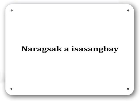 Door Sign - Welcome in Ilokano Language - Decorative White Aluminum in Kuwait