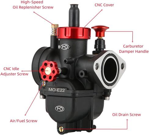 PE22 Carburetor 22mm Carburetor Kit for 110cc 125cc 130cc 140cc Apollo,TaoTao,Lifan,Kayo,SSR,Honda Dirt Bikes Pit Bikes ATVs with Carb Jets 48mm Air Filter in Saudi Arabia