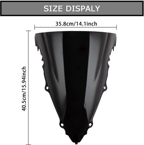 Windshield Windscreen Double Bubble Front Wind Screen Shield Protective Cover for YZF R6 2003 2004 2005 and for YZF R6S 2006 2007 2008 2009(Black) in Saudi Arabia