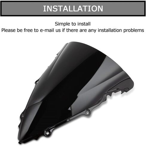 Windshield Windscreen Double Bubble Front Wind Screen Shield Protective Cover for YZF R6 2003 2004 2005 and for YZF R6S 2006 2007 2008 2009(Black) in Saudi Arabia