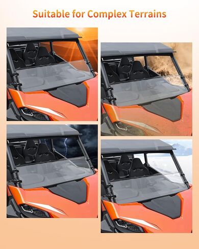 Clear Hard Coat Poly Half Windshield for CFMOTO ZForce 950 Sport & Sport-4/ 950 Trail/800 Trail 2023-2025 Accessories, Heavy Duty Polycarbonate Windscreen Scratch Resistant Front Half Window in Saudi Arabia