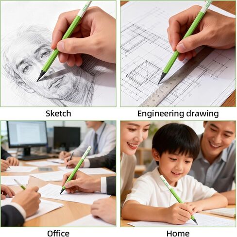 #2 HB Pencils, Bulk 40 Pack, Pre-Sharpened with Eraser, 3.2mm Thick Break-Resistant Lead, Black Wood Pencils for School, Classroom & Office Supplies in Kuwait