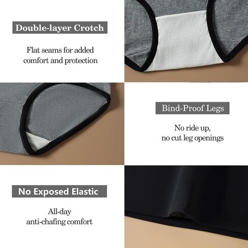 Women's Cotton Underwear High Waisted Stretch Briefs Full Coverage Ladies Panties 4 Pack in Kuwait