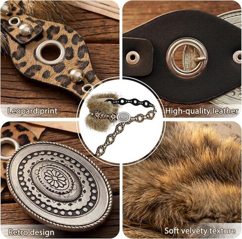 Bohend Faux Fur Leather Belt Brown Furry Belt Y2K Fuzzy Belts Accessory for Women in Saudi Arabia
