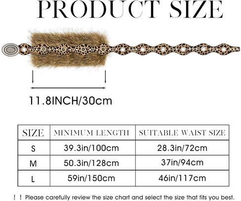 Bohend Faux Fur Leather Belt Brown Furry Belt Y2K Fuzzy Belts Accessory for Women in Saudi Arabia
