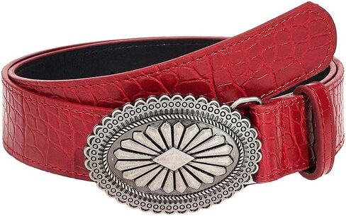 Ursumy Western Women Leather Belt with Oval Buckle Cowgirls Belts for Jeans Vintage Country Belt for Ladies in Saudi Arabia