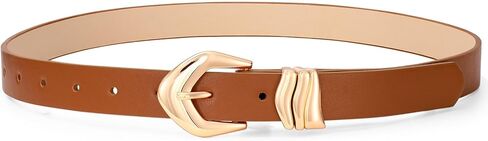 SUOSDEY Leather Belts for Women Skinny Waist Belt with Gold Buckle Elegant Ladies Belt for Jeans Pants Dress in Saudi Arabia