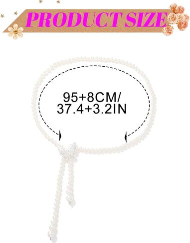 REETAN Pearl Waist Belts Dresses Butterfly Fashion Body Accessories for Women in Saudi Arabia