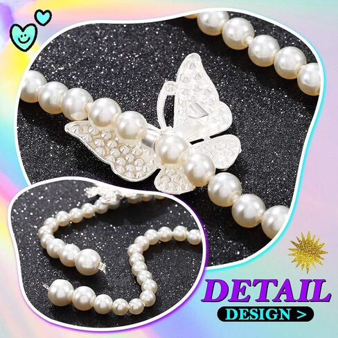 REETAN Pearl Waist Belts Dresses Butterfly Fashion Body Accessories for Women in Saudi Arabia