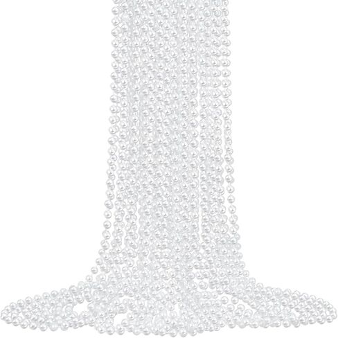 12 حزمة من قلادة اللؤلؤ الصناعي السائبة قلادة طويلة من اللؤلؤ مجوهرات نسائية 1920s عقد من اللؤلؤ الأبيض هدايا الحفلات وحفلات الزفاف وحفلات الزفاف وحفلات الزفاف وزينة أعياد الميلاد in Kuwait