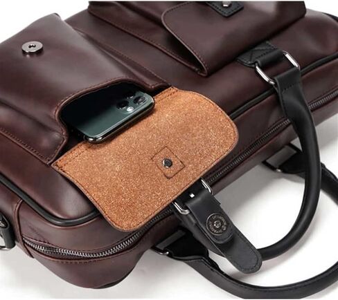 PU Leather Men's Briefcases 13inch Laptop Bag Office Bags for Men Document Business Shoulder Messenger in Kuwait